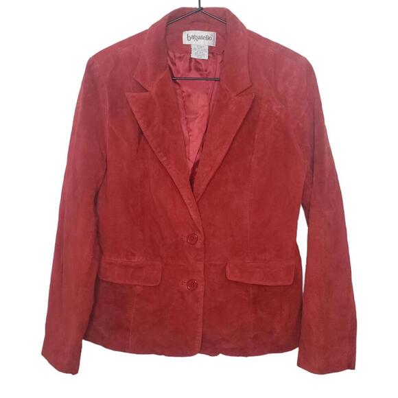 Bagatelle Jackets & Blazers - Vtg Bagatelle Women's Sz 10 Auburn Genuine Leather Buttoned Collared Jacket(1819